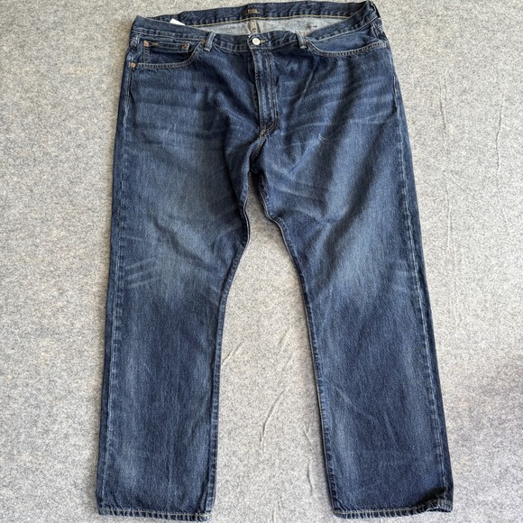 Polo Ralph Lauren Jeans Mens 42x32 Blue Straight‎ Leg Denim Classic Fit Pants - Picture 1 of 8